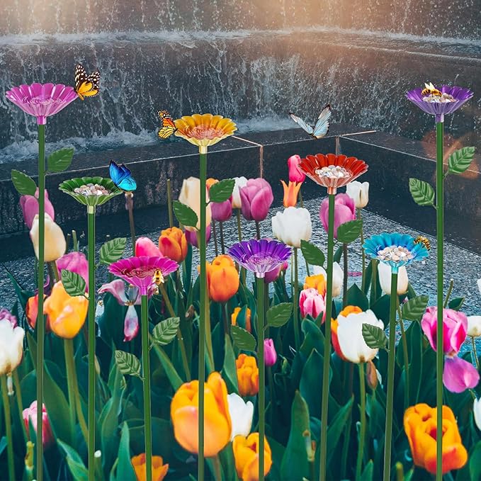 8-Pack Bee Watering Station, Metal Garden Bee Bath