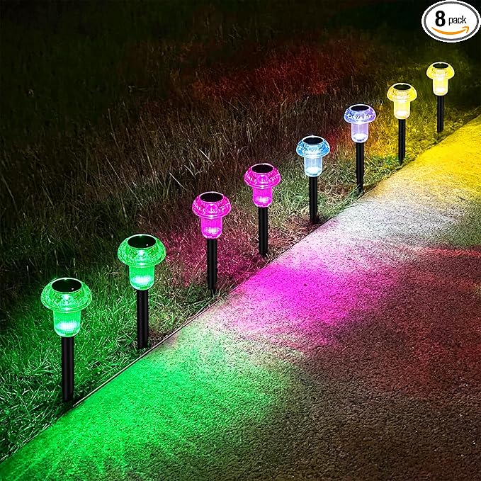 8-Pack Solar Path Lights, Outdoor Garden LED