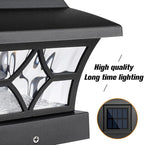 4-Pack Black Solar Yard Post Lights, Outdoor LED Caps