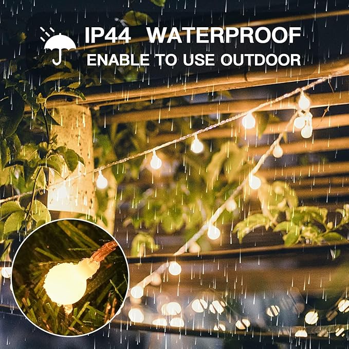 Christmas Backyard String Lights, 50 LED Waterproof