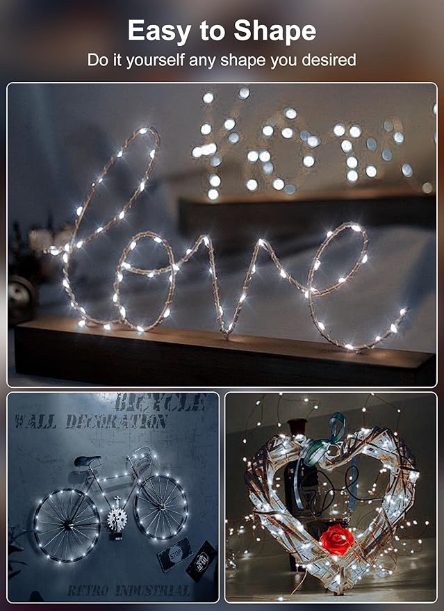 Christmas String Lights, 33ft 100 LED Waterproof Twinkle Lights