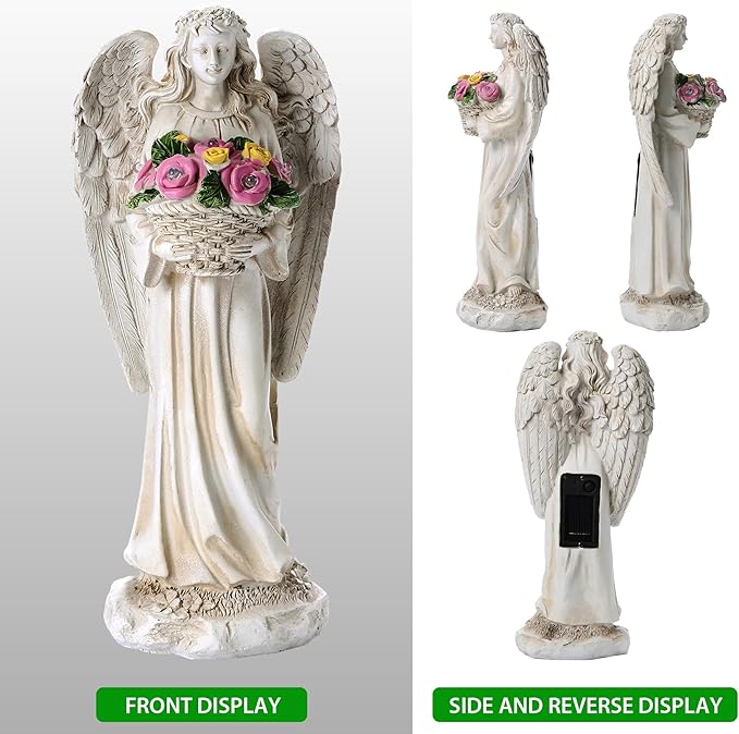 Solar Flower Garden Statue Light, Outdoor Decor