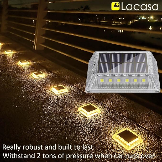 8-Pack Warm White Solar Path Lights, Outdoor Walkway LED