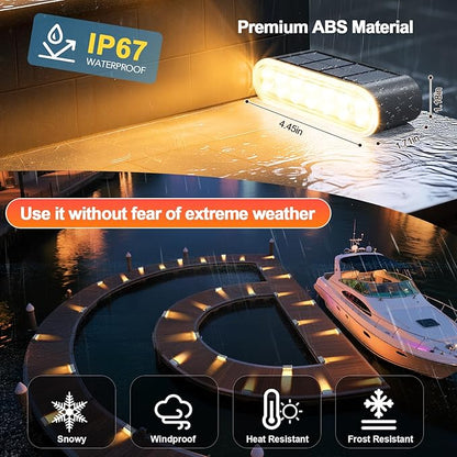 Solar Step Lights for Outside, 8-Pack Stair Light Outdoor Waterproof IP67, 14 LED Warm White Light Solar Powered Lighting for Steps, Stairs, Deck, Patio, Walkway, Front Porch Decor