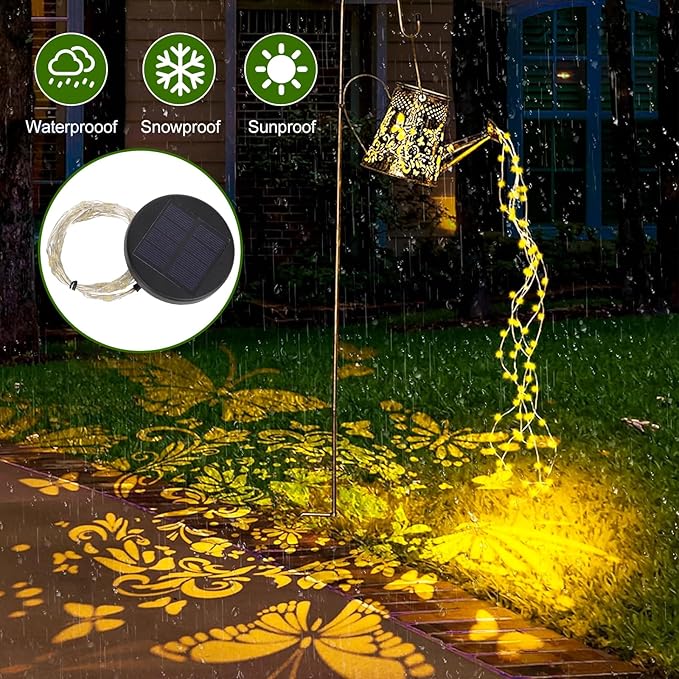 Watering Can Lights Replacement Tops: Solar Lights Replacement Part for 2.36 in, 2.42 in, 2.5 in, 2.76 in, 2.83 in Bottle Port - 4 Pack 2.83 in Warm White Panels Lid Cap with Copper Wire Fairy Lights
