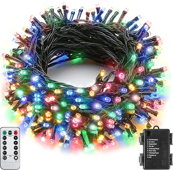 Christmas String Lights, 33ft 100 LED Waterproof Twinkle Lights