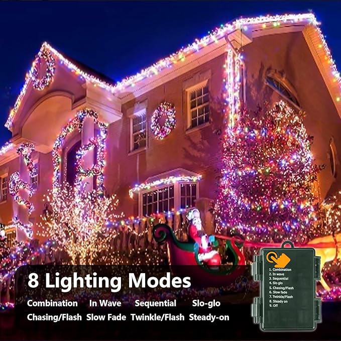 Christmas String Lights, 33ft 100 LED Waterproof Twinkle Lights