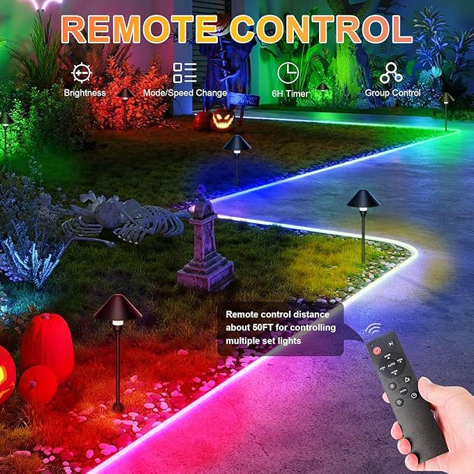 6-Pack Solar Pathway Lights, Waterproof LED Garden Lights