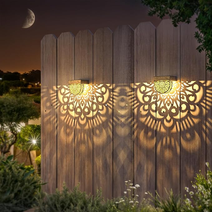 6-Pack Solar Fence Step Lights, Gold Waterproof