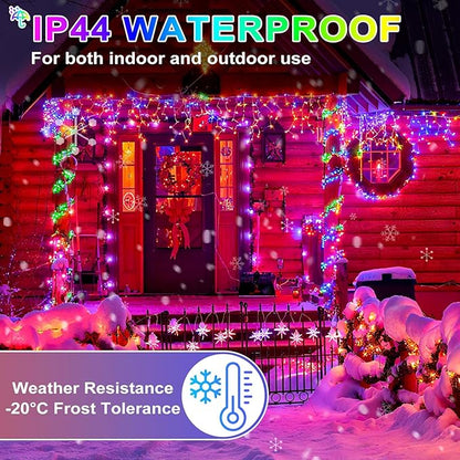 String Lights Outdoor with 8 Lighting Modes, 2 PCS 16FT 50 LEDs Fairy Lights Battery Operated with Timer, Twinkle Christmas Lights for Outside, Christmas, Holiday(Multicolor)