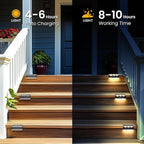 12-Pack Solar Wall Step Lights, Warm White Waterproof