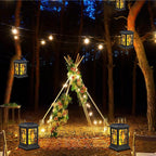 Backyard Solar Hanging Lanterns, Rustic Yard Decor