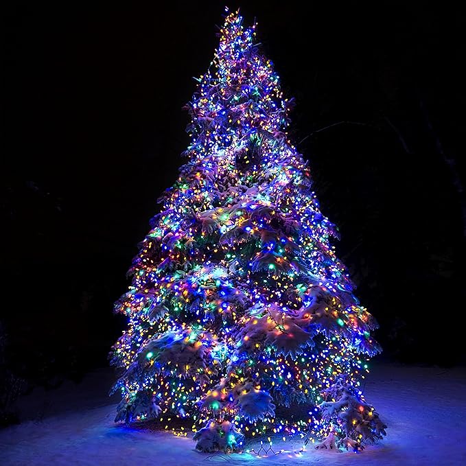 Outdoor Fairy Lights Battery Operated,10 Feet100LED Green Copper Wire Cluster Lights with Timer, Twinkle Firecracker Mini String Light, for Christmas Tree Wreath Wedding,Multicolor
