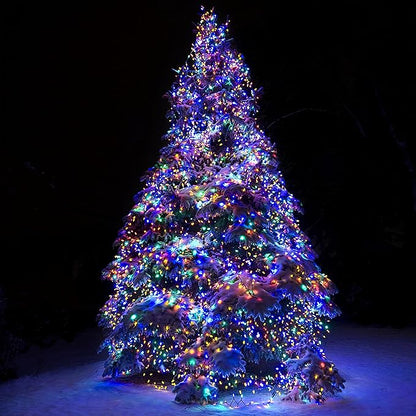 Outdoor Fairy Lights Battery Operated,10 Feet100LED Green Copper Wire Cluster Lights with Timer, Twinkle Firecracker Mini String Light, for Christmas Tree Wreath Wedding,Multicolor