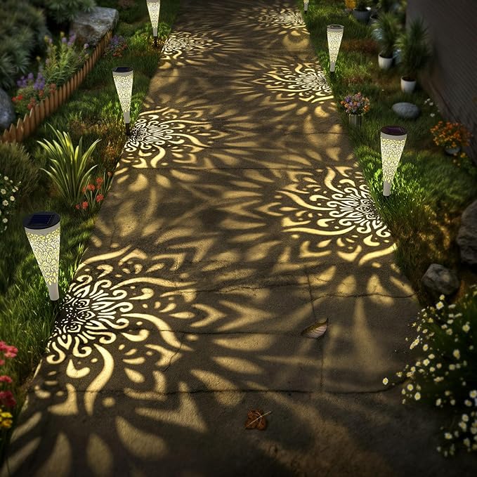 6-Pack Solar Pathway Lights, Waterproof LED Yard Lights