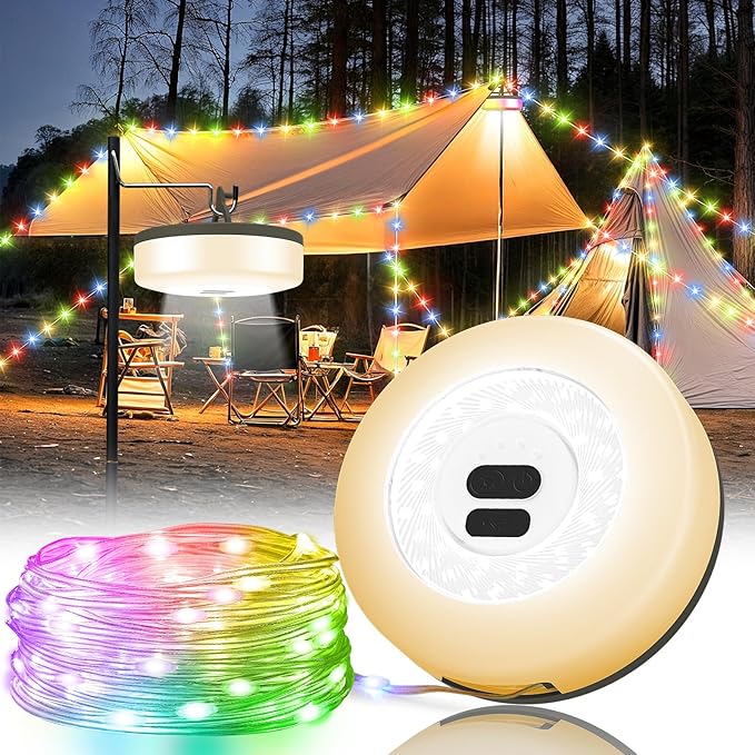 8ft Multicolor Outdoor Edison String Lights, Weatherproof