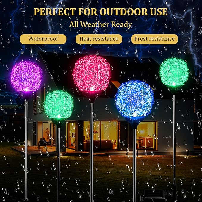 Solar Yard Path Lights 2-Pack, Waterproof