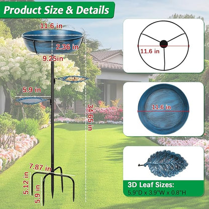 Freestanding Bird Bath & Feeder, Outdoor Metal