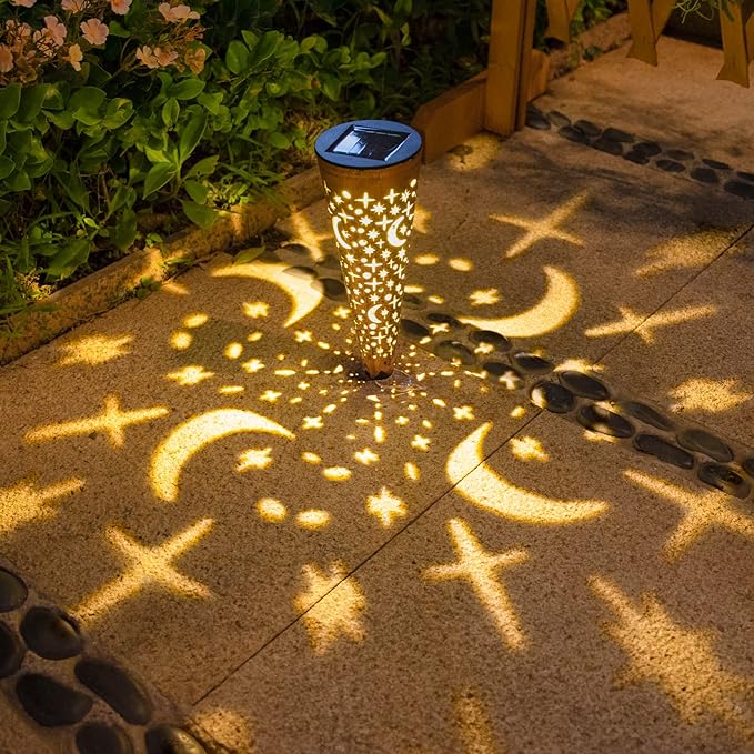 6-Pack Copper Solar Path Lights, Outdoor Walkway LED