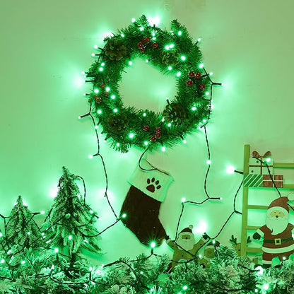 Lomotech St Patrick's Day Decorations Lights - 4 Pack Total 66ft 200LEDs Battery String Lights 8 Modes Waterproof with Timer for Home, Garden, Party, Holiday, Tree Decoration (Green Wire, Green)