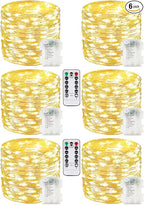 6-Pack Christmas String Lights, 100 LED Waterproof Twinkle Lights