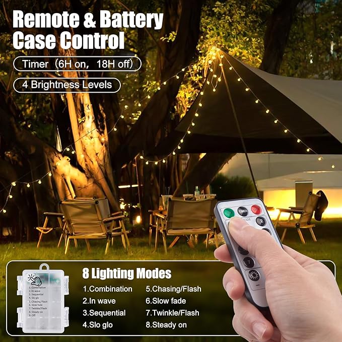 21ft Christmas LED String Lights, Waterproof Timer Lights