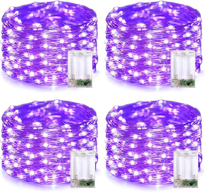 Christmas Porch String Lights 4-Pack, 1ft 50 LED Waterproof