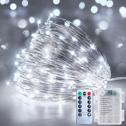 Christmas String Lights, 33ft 100 LED Waterproof Twinkle Lights