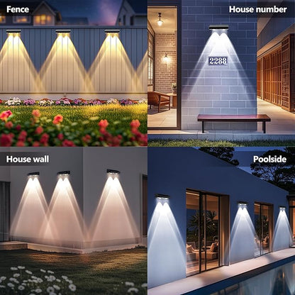 Brizled Solar Fence Lights, 20 Pack 3 Colors 6 Modes 250ml Outdoor Fence Solar Lights, IP65 Waterproof Outdoor Wall Light Landscape Lighting for Backyard Garden Patio Deck Railing Poolside