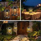 Solar Hanging Lanterns 2-Pack, Backyard Hanging LED Decor