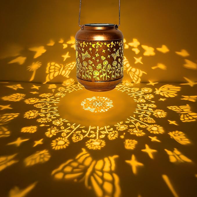 Solar Lanterns Outdoor Waterproof, Butterfly Gifts for Women, Solar Lights for Backyard Porch Patio Table Yard Balcony Lawn Pathway
