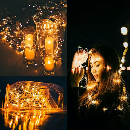 Beieverluck 10 Pack 33FT 100 LED Fairy Lights Battery Operated Fairy Lights with Remote and Timer Waterproof String Lights Outdoor Indoor for Bedroom Wedding Christmas Decorations, Warm White