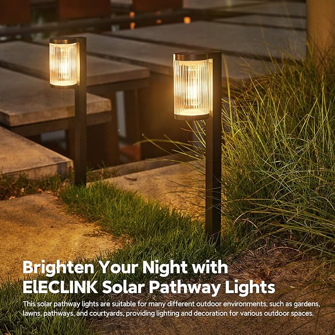 6-Pack IP65 Solar Landscape Lights for Walkway