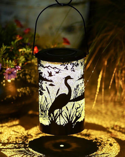 Solar Lantern Outdoor Waterproof Bird Garden Decor Birthday Gifts for Women Mom Grandma Hanging Solar Lights Metal Decoration Outside for Yard Patio Backyard Porch