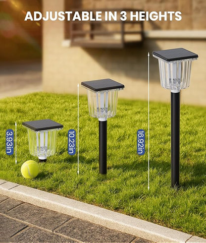 Super Bright Solar Outdoor Lights for Pathway Powered 2 Pack,Adjustable Warm&Cool White,Waterproof IP65 Solar Garden Decor Landscape Lighting Outside for Front Yard/Patio/Walkway/Driveway/Lawn Light