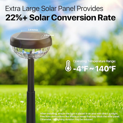 Ensenior 6-Pack Solar Lights Outdoor, Auto ON/Off 3000K LED Solar Garden Lights for Pathway, Yard, Patio, Walkway, Flower Bed, Halloween Christmas Landscape Lighting, IP65 Waterproof, Flag Lights