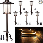 6-Pack IP65 Solar Landscape Lights for Driveway