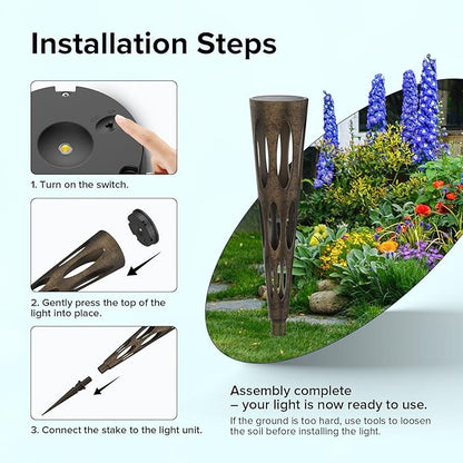 JJX Solar Pathway Lights, 6 Pack Outdoor Walkway Solar Lights for Yard Outside, Warm Light LED Landscape Light Waterproof IP65 Auto On/Off for Lawn Sidewalk