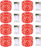 8-Pack Christmas String Lights, 16ft 50 LED Waterproof Twinkle Lights