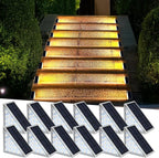 12-Pack Solar Fence Step Lights, Warm White Waterproof