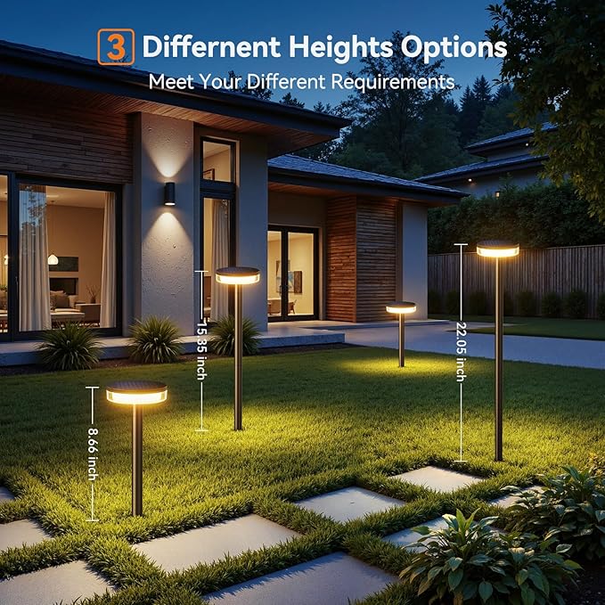 Solar Garden Path Lights 6-Pack, Waterproof
