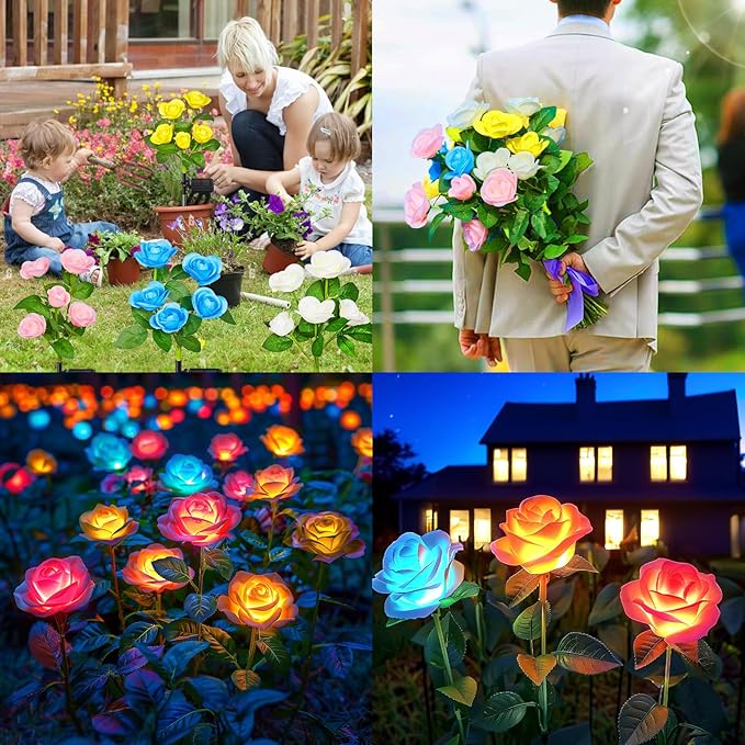 Flower Solar Lawn Figurine Light, Waterproof
