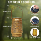 Garden Solar Hanging Lanterns, Metal Porch Decor