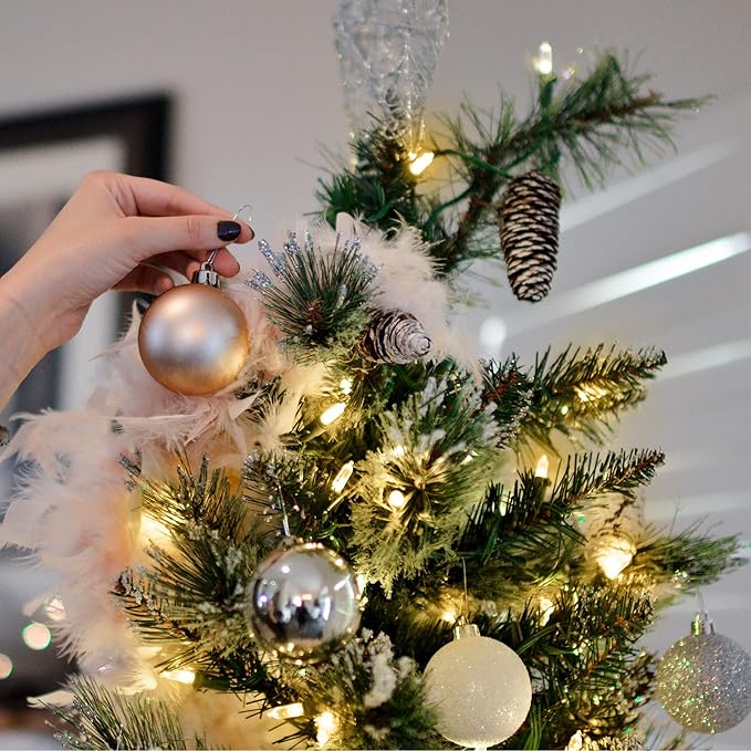 2-Pack Christmas String Lights, 16ft 50 LED Waterproof Twinkle Lights