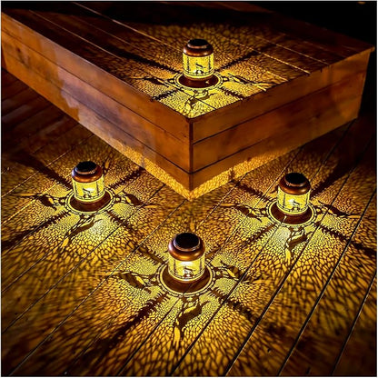 Wolf Solar Lanterns Outdoor Waterproof Hanging Solar Lights Wolf Gifts for Men/Women/Wolf Lovers Gifts Metal Decorative LED Wolf Lanterns for Garden Decor,Patio,Lawn,Pathway,Yard