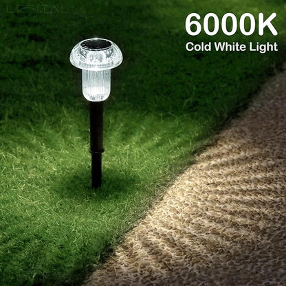 Solar Lights Outdoor 8 Pack Solar Pathway Lights Outdoor 6000K Cold White LED Waterproof Mushroom Lighting Stake for Outside, Yard, Garden, Path, Lawn, Driveway, Patio, Landscape Decorations