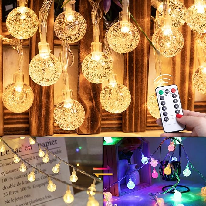 Outdoor String Lights, 33ft Warm White Waterproof LED