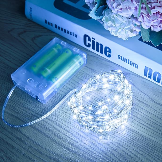 4-Pack 33ft Christmas LED String Lights, Waterproof Timer Lights