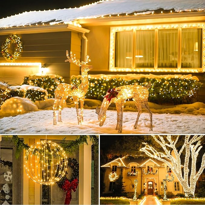 3-Pack Porch String Lights, 33ft Weatherproof LED