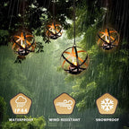 4-Pack Courtyard Solar Lanterns, Waterproof LED Backyard Lights